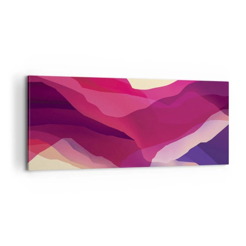 Quadro em tela - Ondas de roxo - 100x40 cm