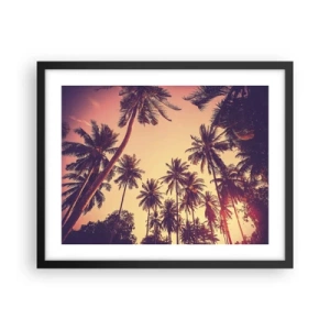 Pôster com moldura preta - Variação tropical - 50x40 cm