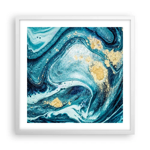 Pôster em moldura branca - Redemoinho azul - 50x50 cm