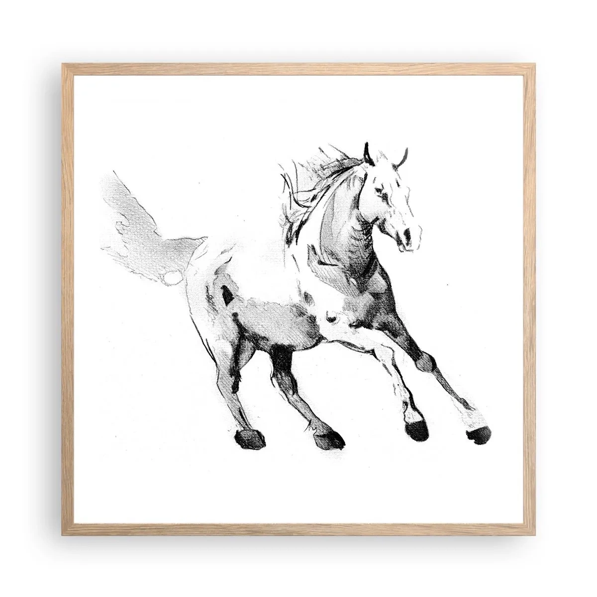 Pôster com moldura de carvalho claro - Alma Indomável - 60x60 cm