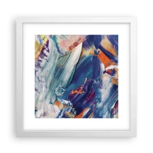 Pôster em moldura branca - Confusão de cores - 30x30 cm
