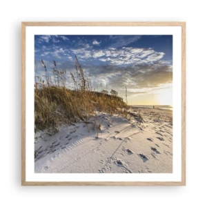 Pôster com moldura de carvalho claro - Um convite para um passeio - 60x60 cm