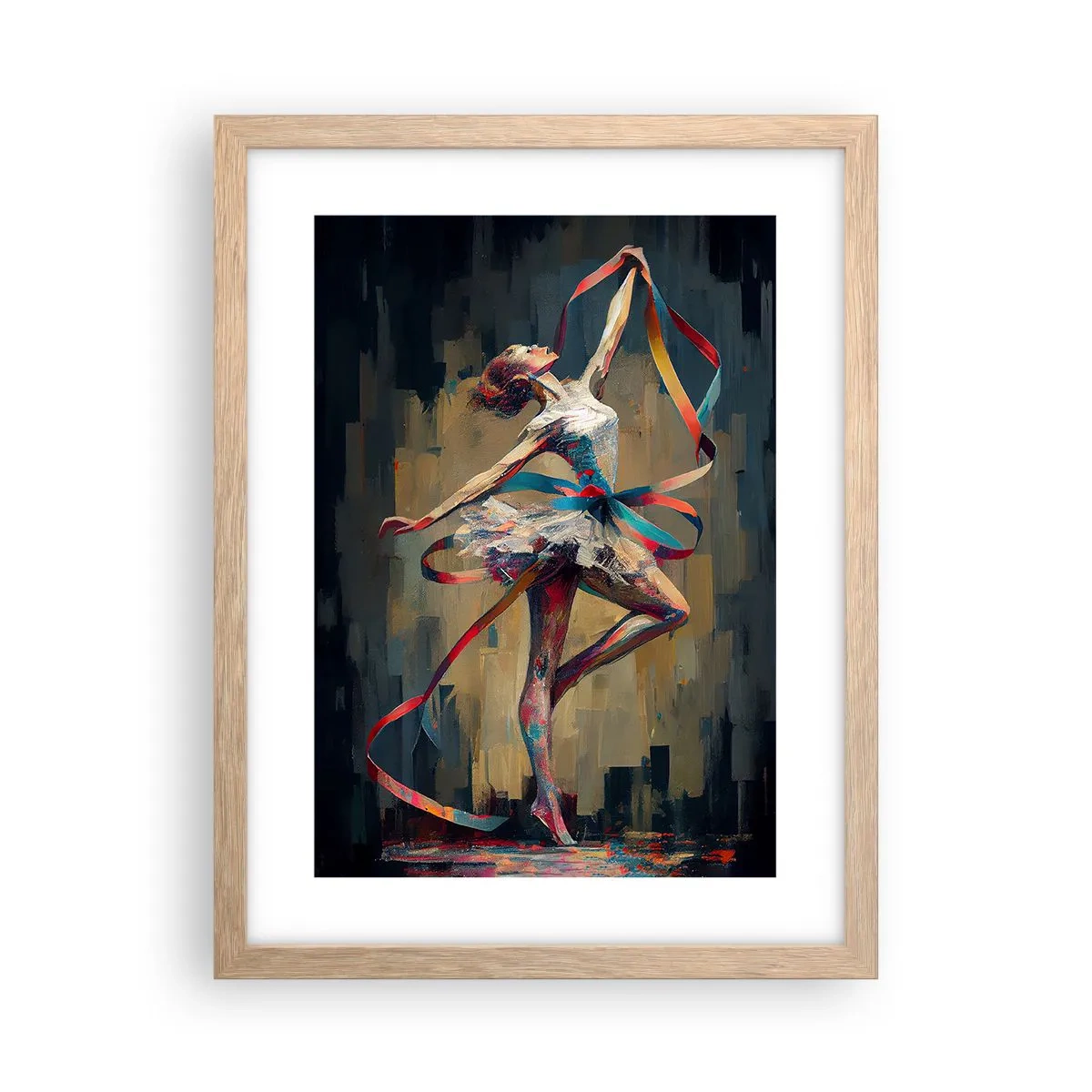 Pôster com moldura de carvalho claro - Dança da fita - 30x40 cm