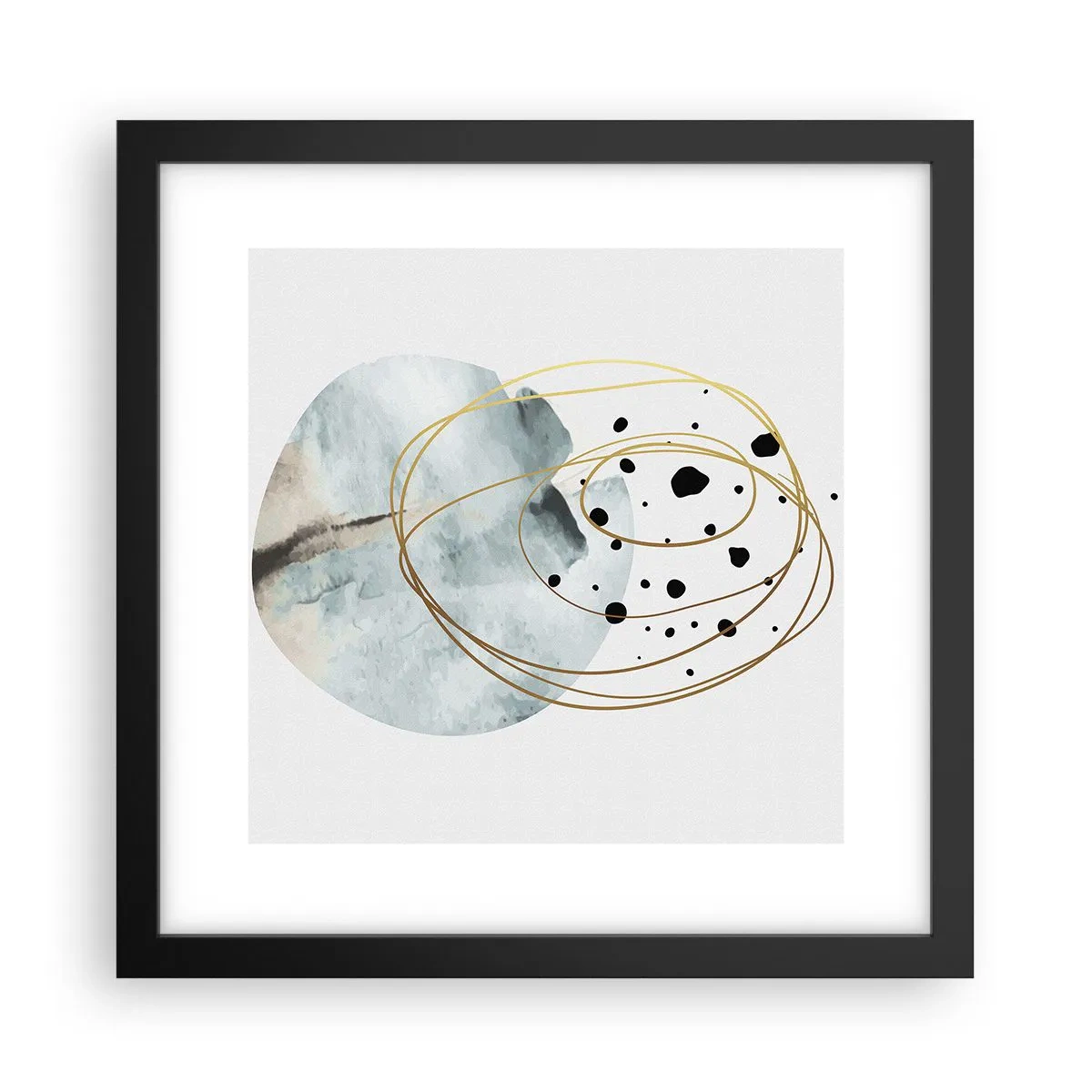 Pôster com moldura preta - No abraço ao espaço - 30x30 cm