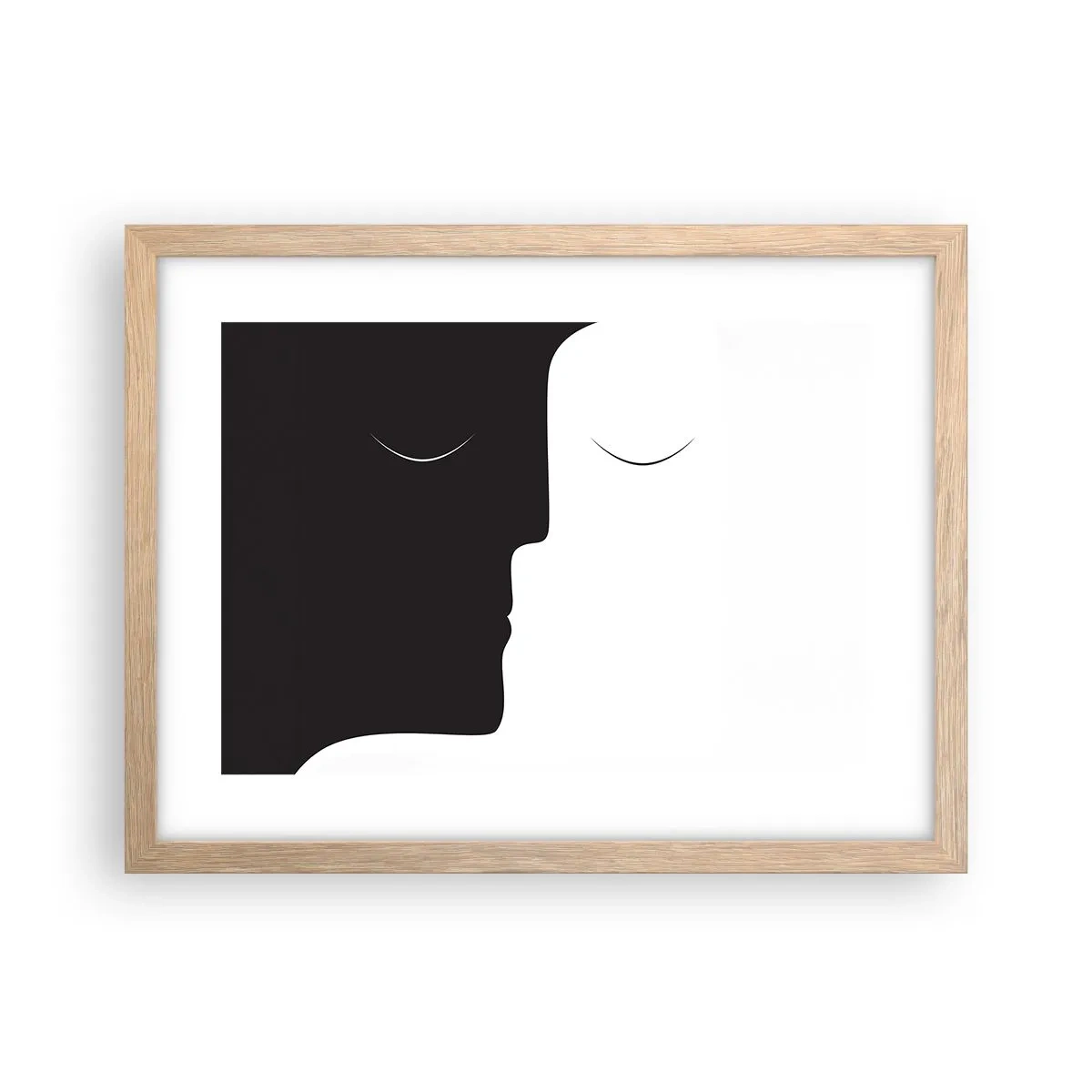 Pôster com moldura de carvalho claro - Unidade de opostos - 40x30 cm