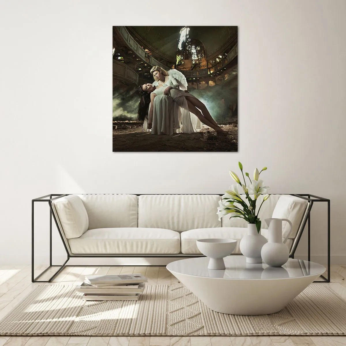 Quadro em vidro - O espírito do teatro antigo - 70x70 cm