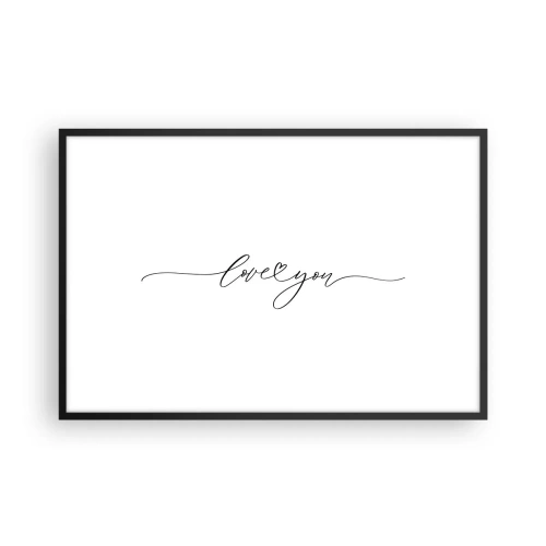 Pôster com moldura preta - Preto e branco - 91x61 cm