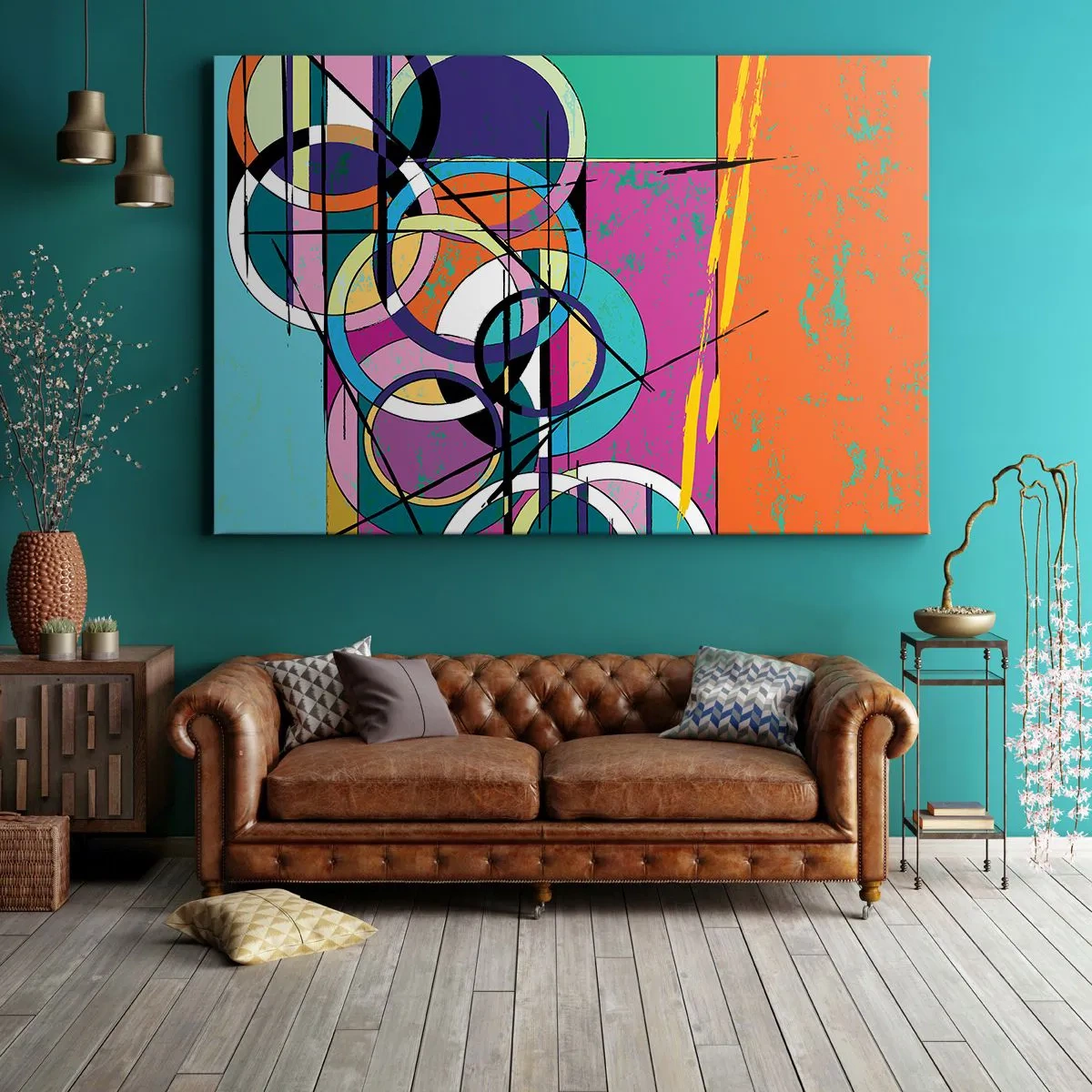 Quadro em tela - Círculo entre círculos - 100x70 cm