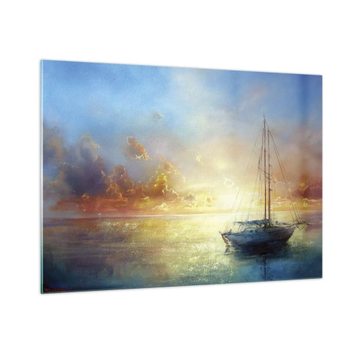 Quadro em vidro - Na baía dourada - 100x70 cm