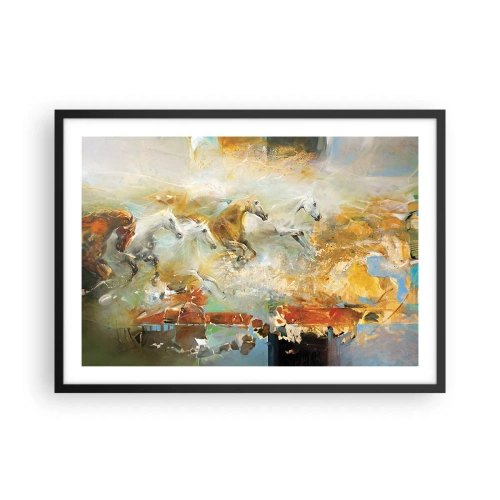 Pôster com moldura preta - A galope através da luz - 70x50 cm
