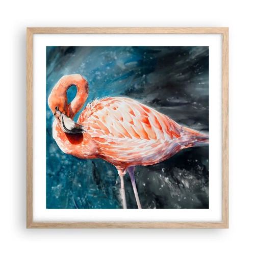 Pôster com moldura de carvalho claro - Decorativo por natureza - 50x50 cm