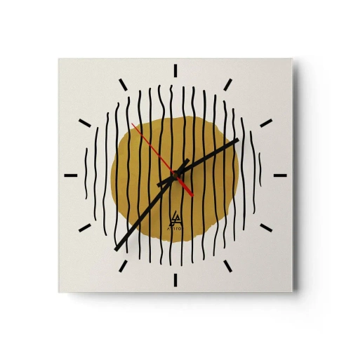 Relógio de parede - Relógio em vidro - Abstração a tremer com o calor - 30x30 cm