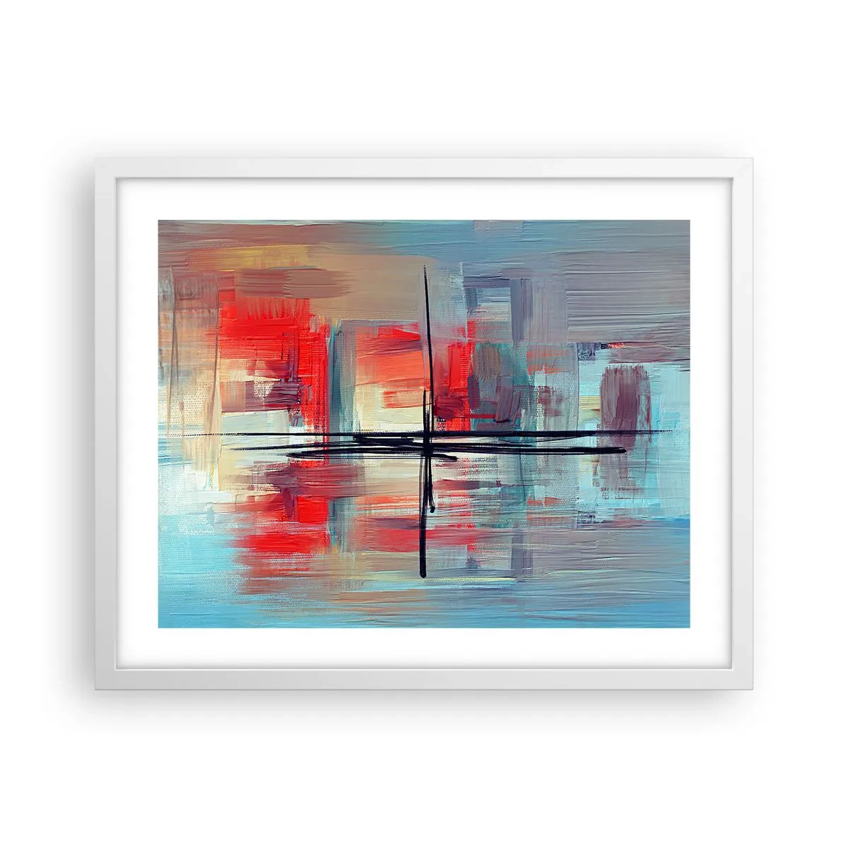 Pôster em moldura branca - Uma paisagem numa dimensão desconhecida - 50x40 cm