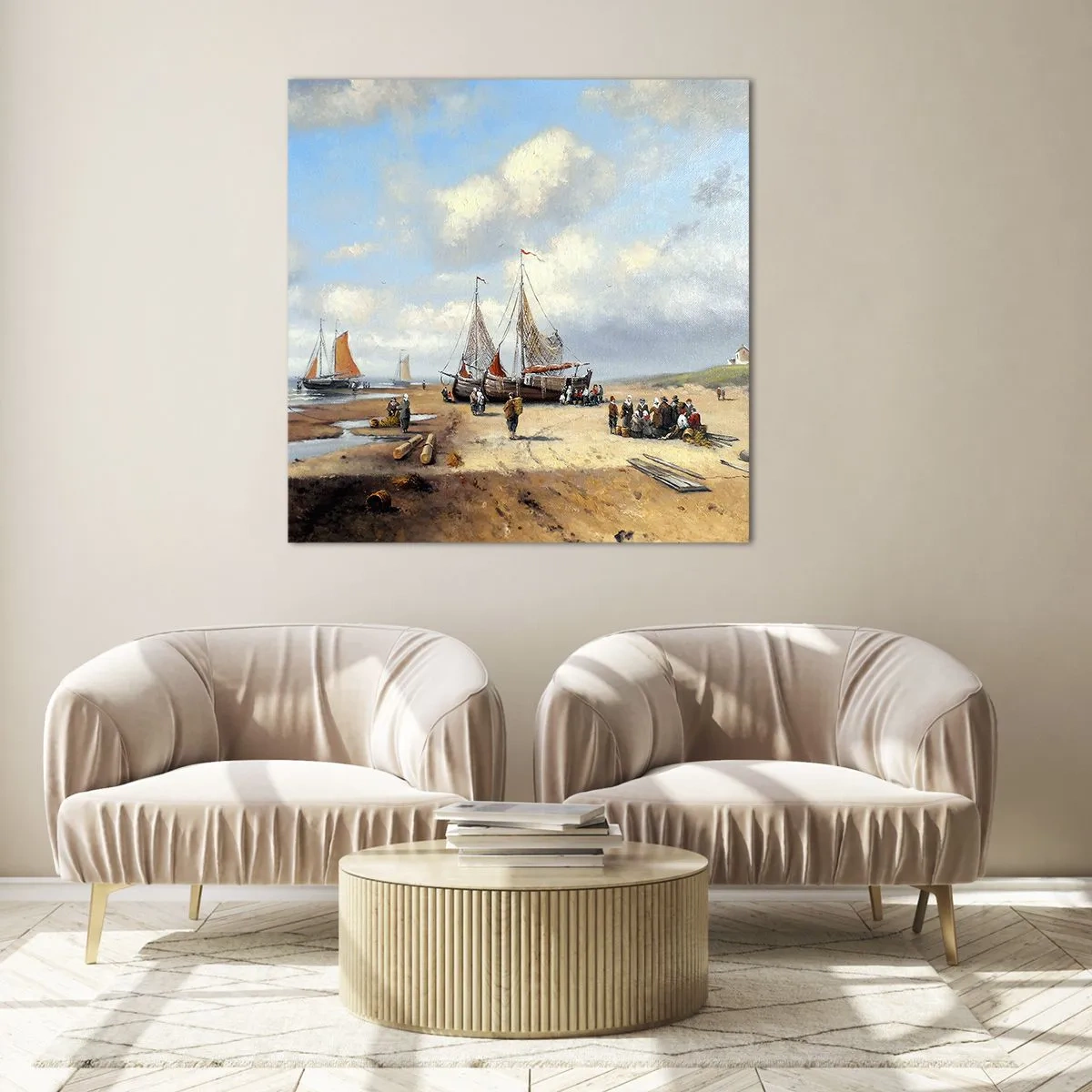 Quadro em vidro - Pós-caça bem-sucedida - 60x60 cm