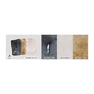 Amostra de papel de parede Premium Canvas - Composição das cores da terra - Abstração, Pedaço, Minimalismo - 100x30 cm