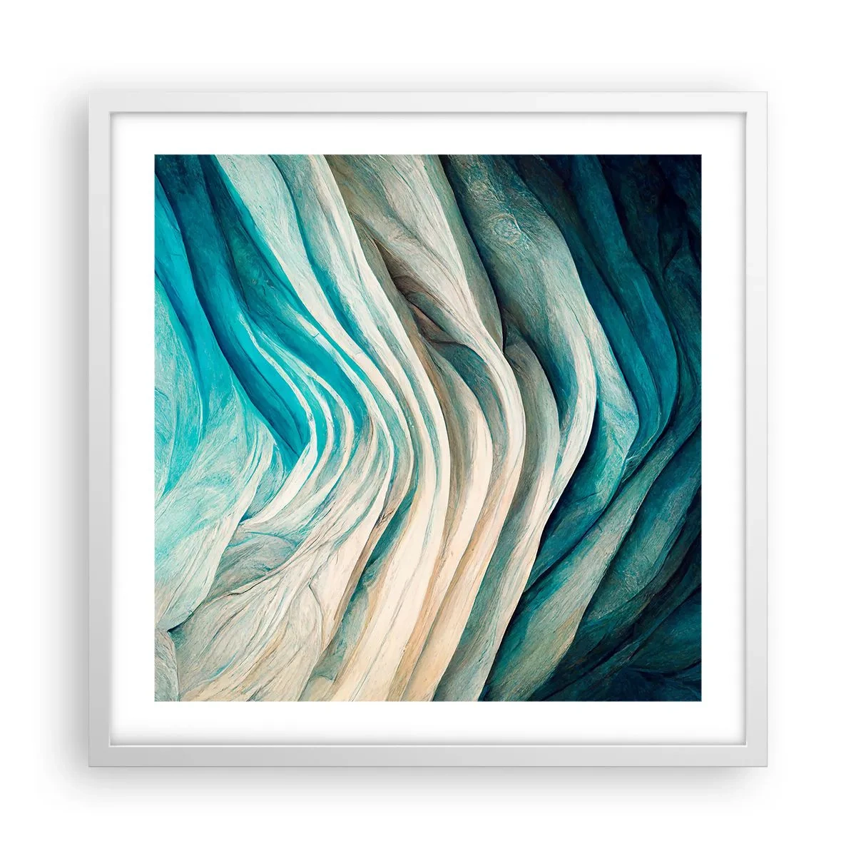 Pôster em moldura branca - Insaciabilidade azul - 50x50 cm