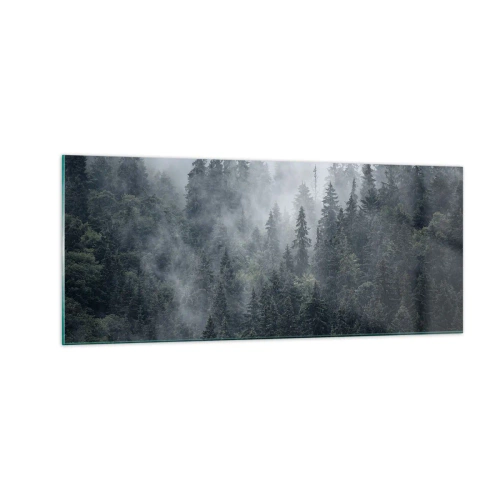 Quadro em vidro - O amanhecer da floresta - 100x40 cm