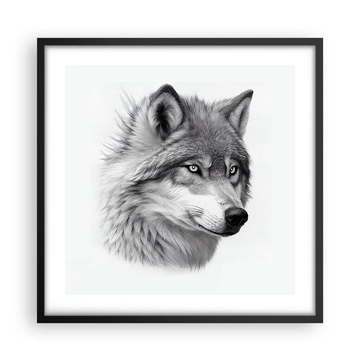 Pôster com moldura preta - Alfa – sem dúvida - 50x50 cm