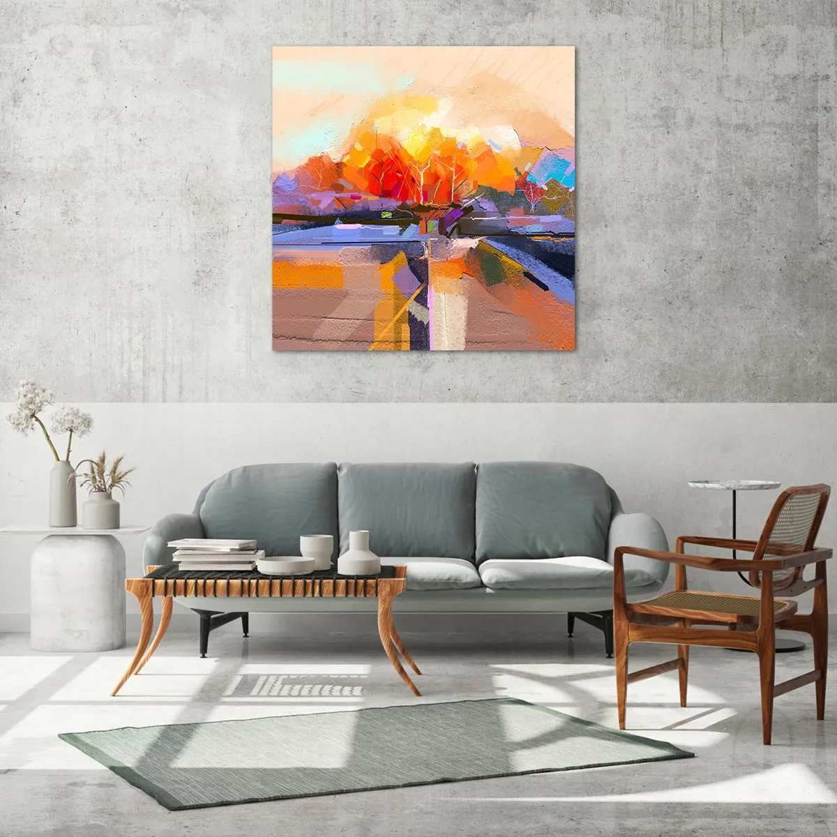 Quadro em vidro - O outono chegou - 40x40 cm