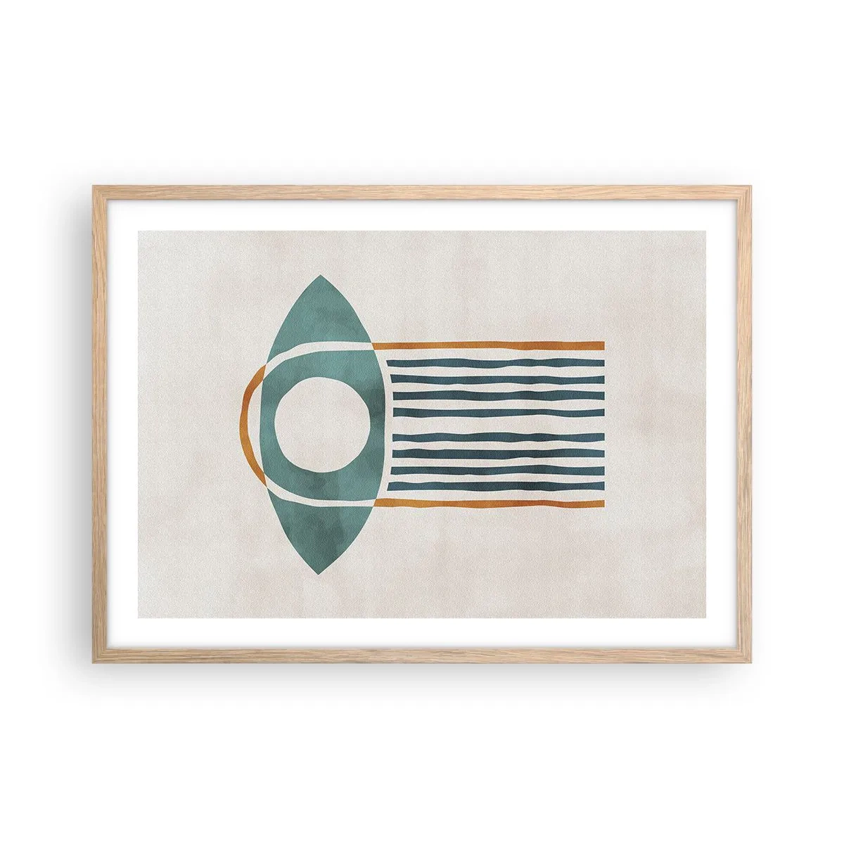 Pôster com moldura de carvalho claro - Sinais e rituais - 70x50 cm