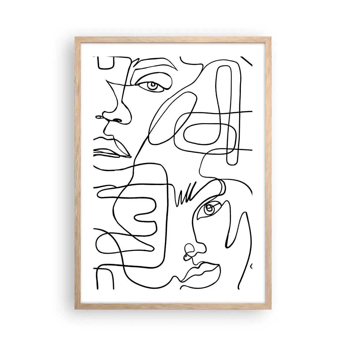 Pôster com moldura de carvalho claro - Em emoções emaranhadas - 50x70 cm