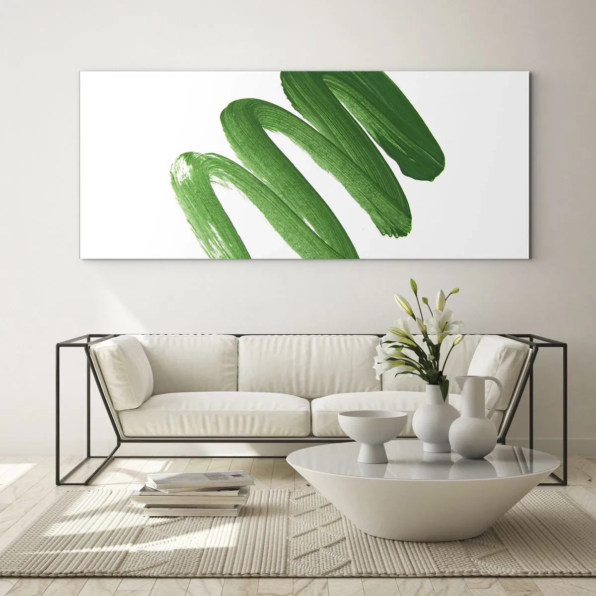 Quadro em vidro - Piada verde - 100x40 cm