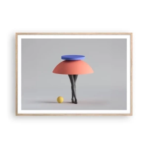 Pôster com moldura de carvalho claro - Composição surrealista - 100x70 cm