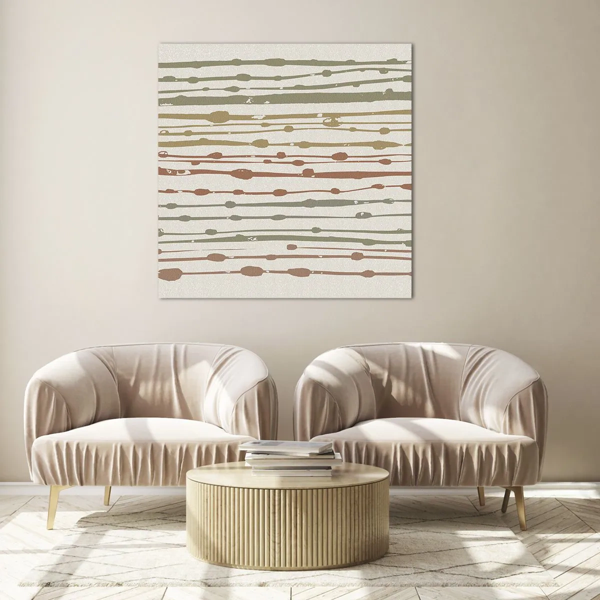 Quadro em vidro - Notação musical de cores - 60x60 cm