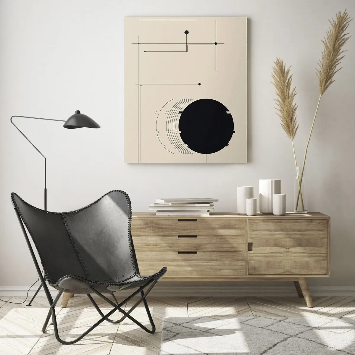 Quadro em vidro - Composição flexível e dinâmica - 50x70 cm