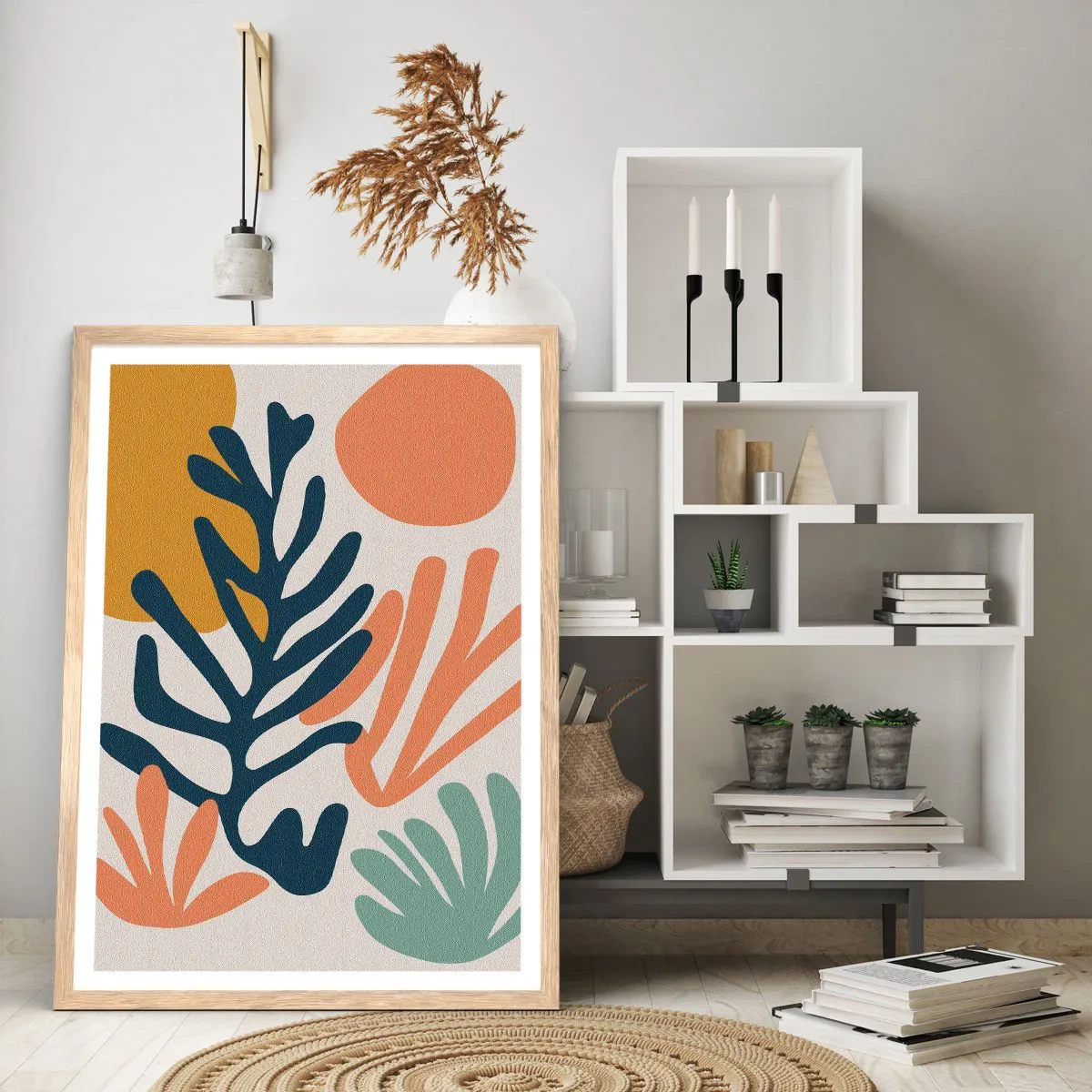 Pôster com moldura de carvalho claro - Mares de coral - 61x91 cm