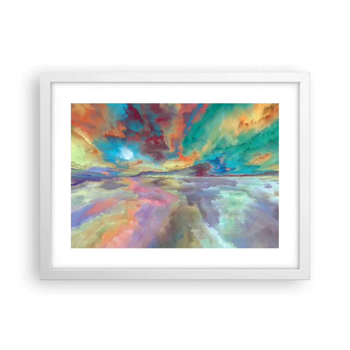 Pôster em moldura branca - Dois Céus - 40x30 cm