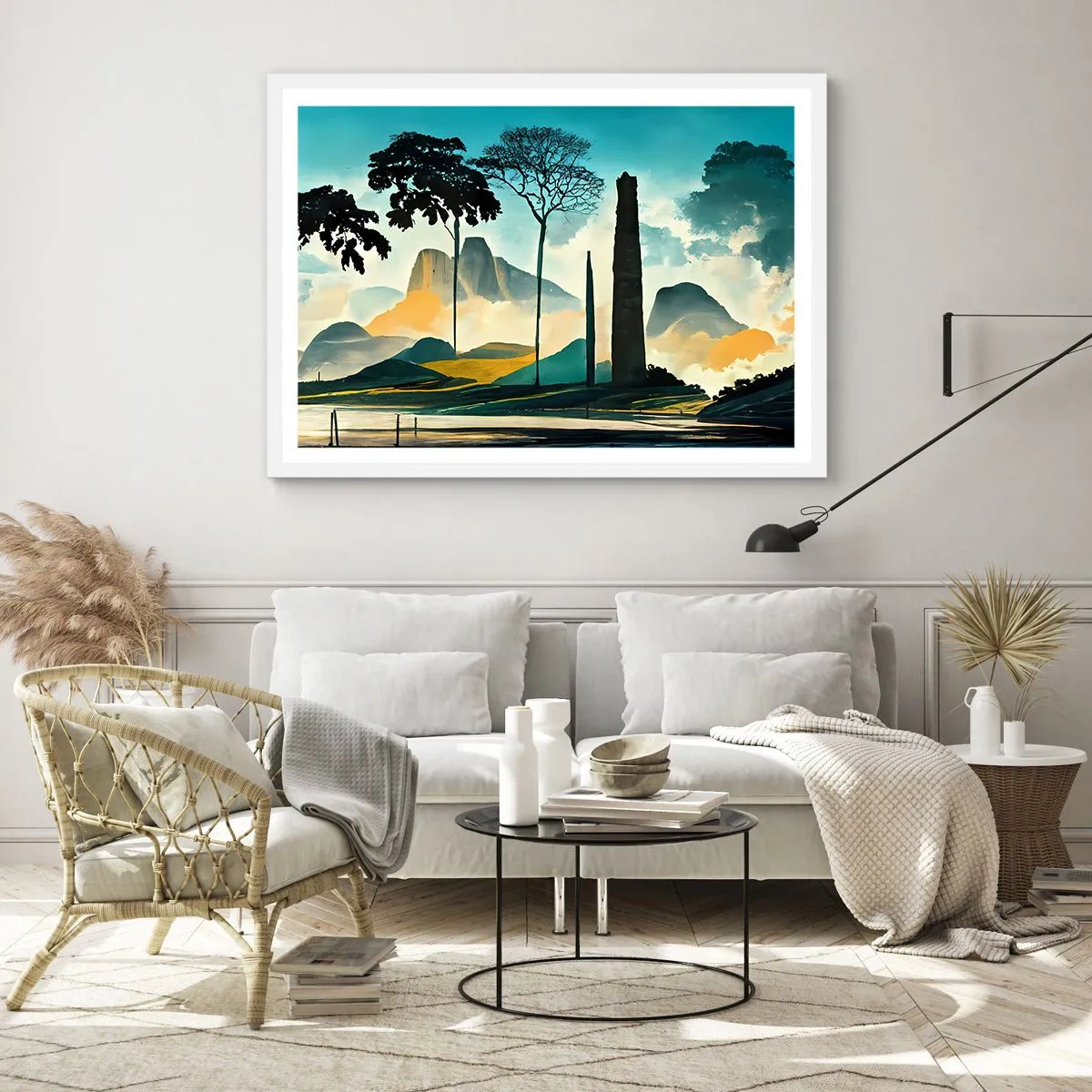 Pôster em moldura branca - Cada vez mais alto - 40x30 cm