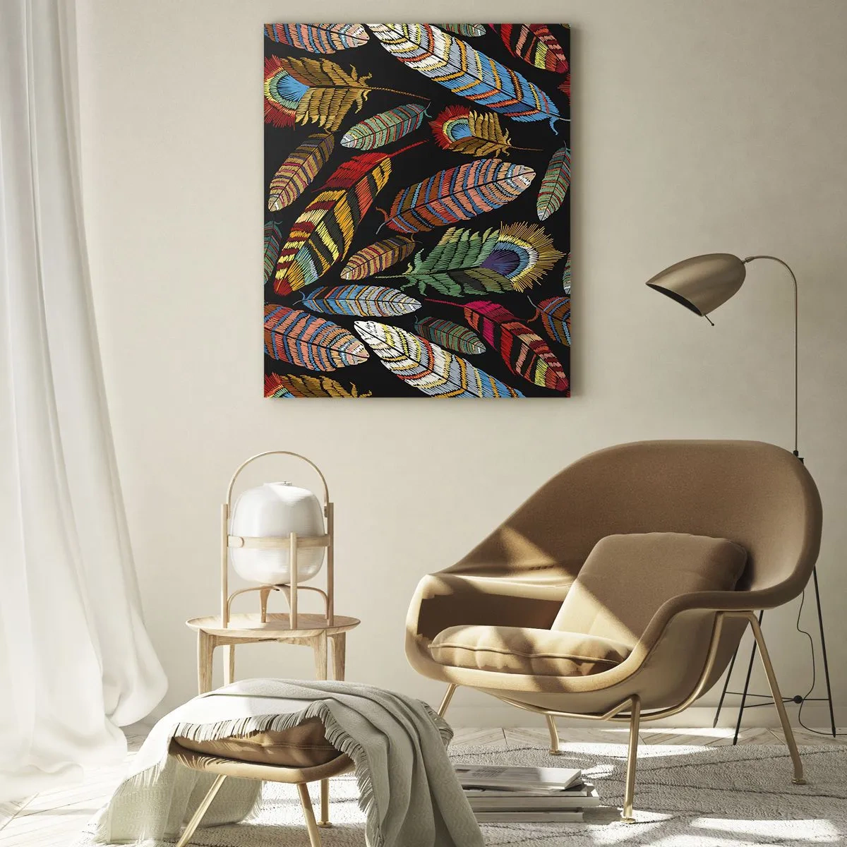 Quadro em vidro - O carnaval dos pássaros - 50x70 cm