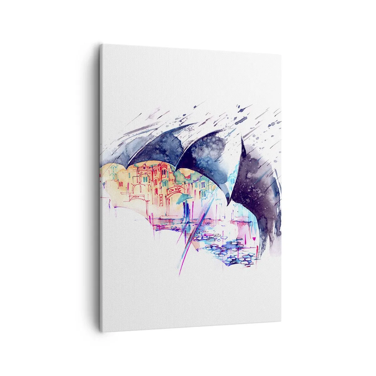 Quadro em tela - Passeio na chuva - 50x70 cm