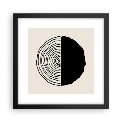 Pôster com moldura preta - Meio a meio - 30x30 cm
