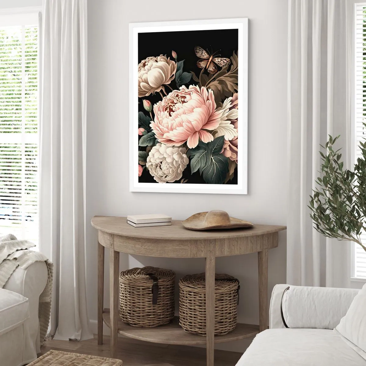 Pôster em moldura branca - Em estilo barroco - 50x70 cm