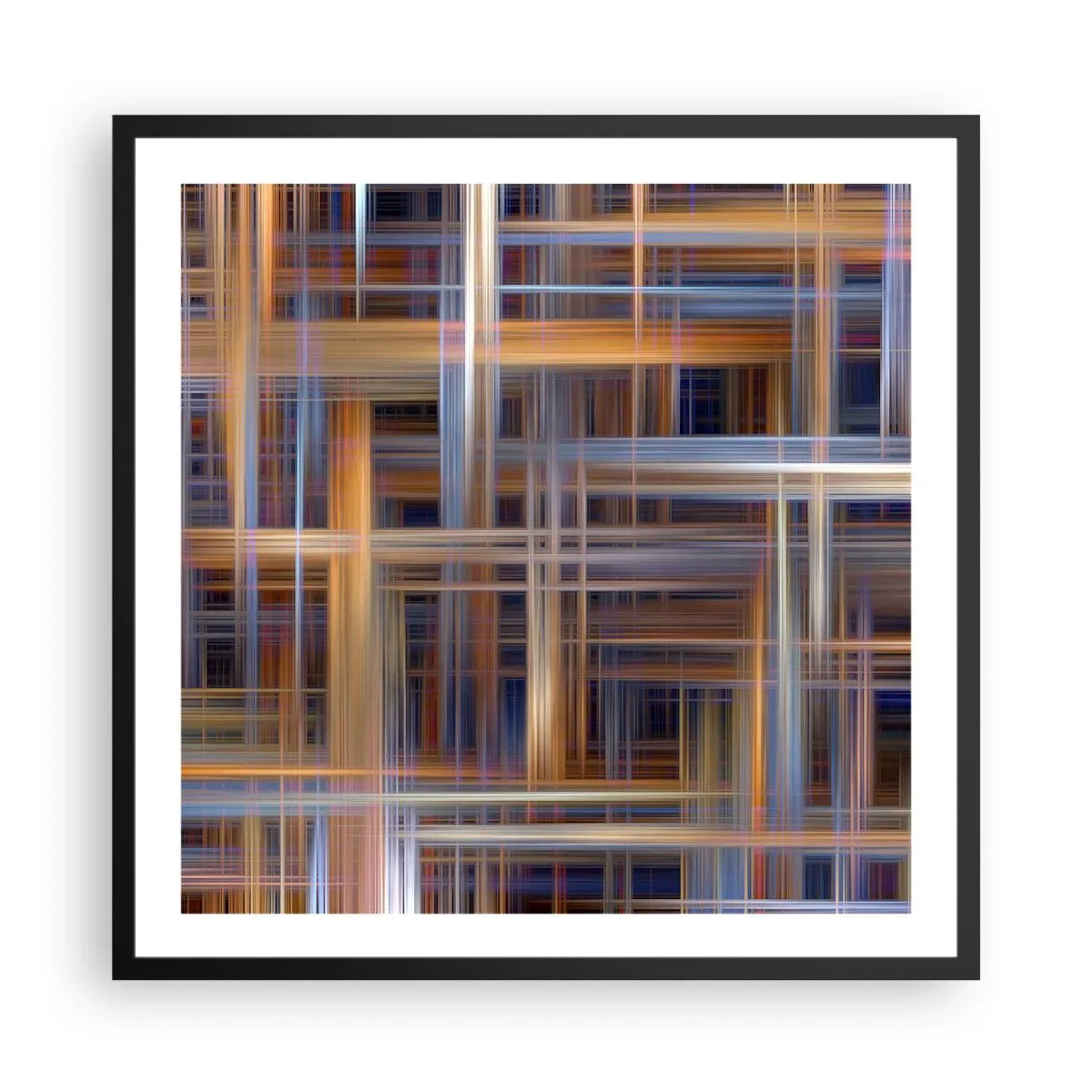 Pôster com moldura preta - Tecido de luz - 60x60 cm