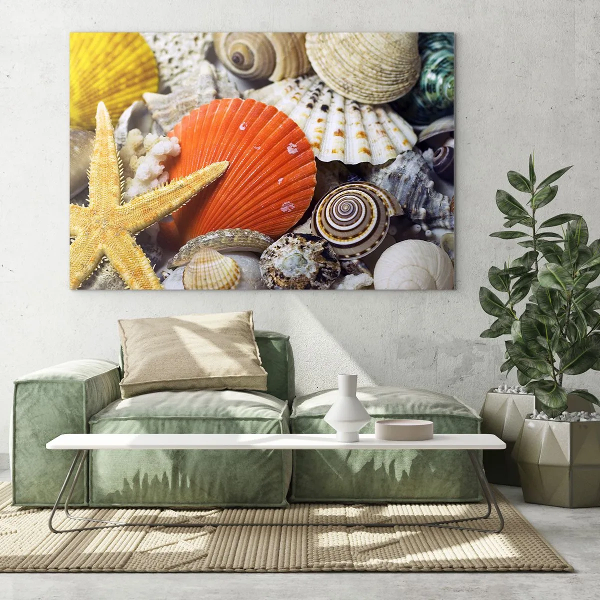 Quadro em vidro - Tesouros do oceano - 100x70 cm