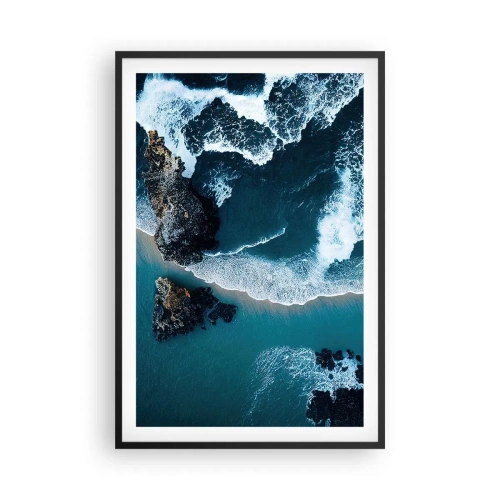 Pôster com moldura preta - Envolto em ondas - 61x91 cm