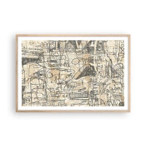 Pôster com moldura de carvalho claro - À espera de ser decifrado - 91x61 cm
