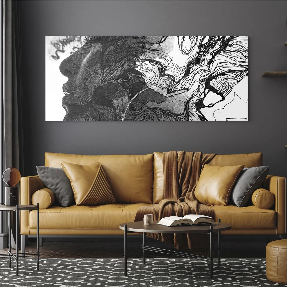 Quadro em vidro - Entrelaçados em sonhos - 120x50 cm