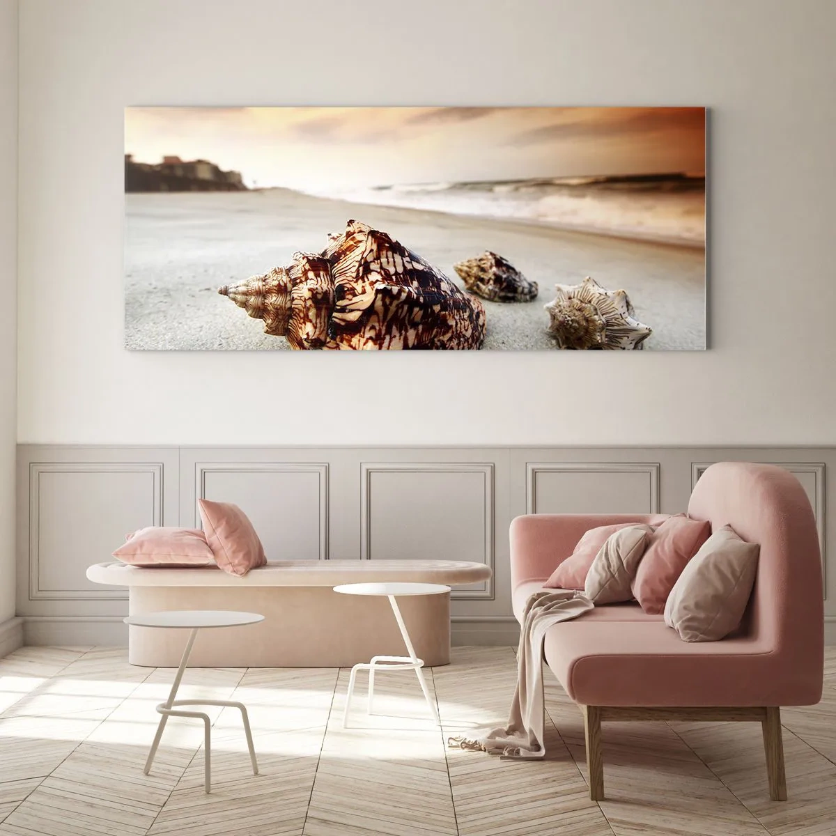 Quadro em vidro - Expulso pelas ondas - 90x30 cm