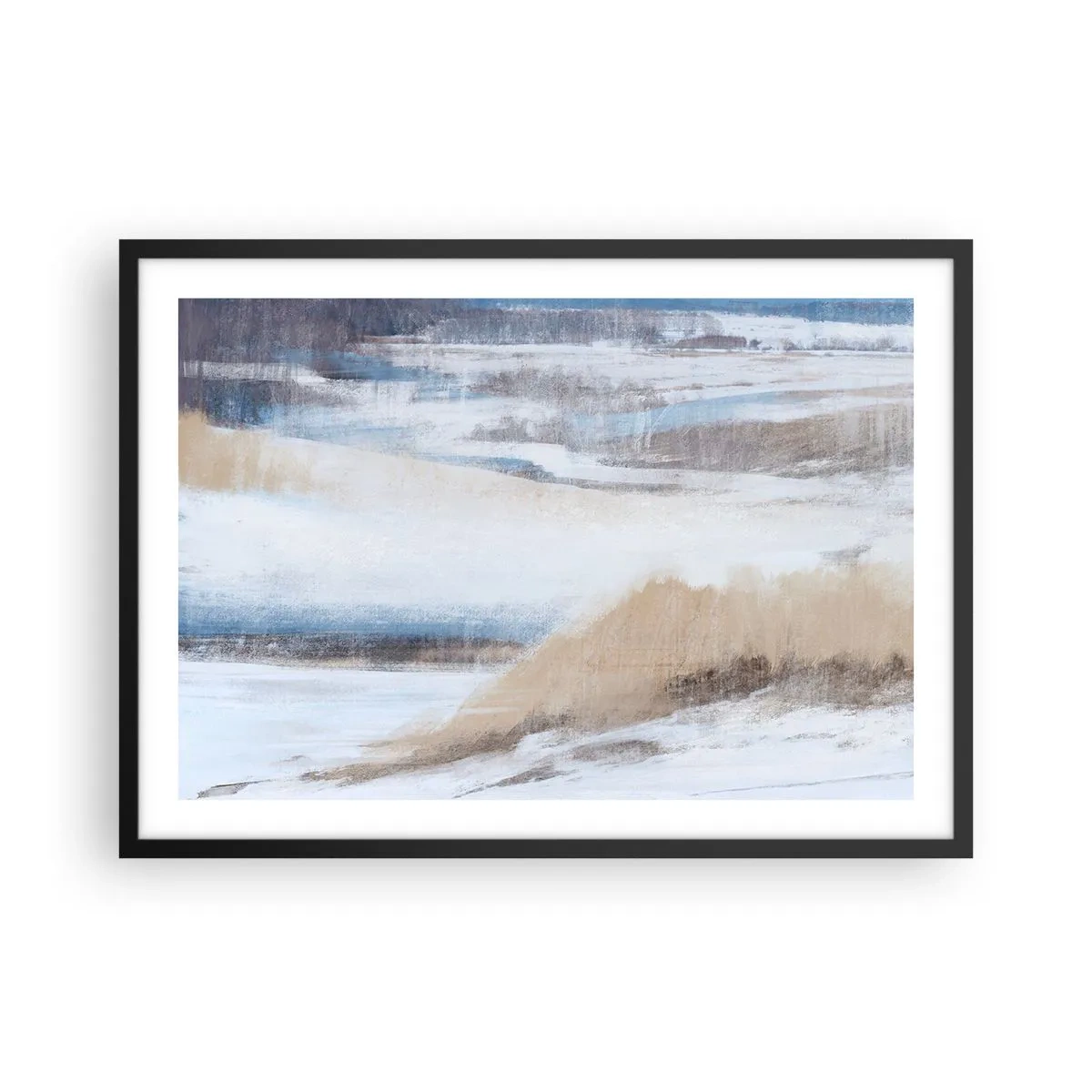 Pôster com moldura preta - Composição de inverno - 70x50 cm