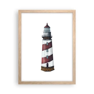 Pôster com moldura de carvalho claro - Sempre em guarda - 30x40 cm