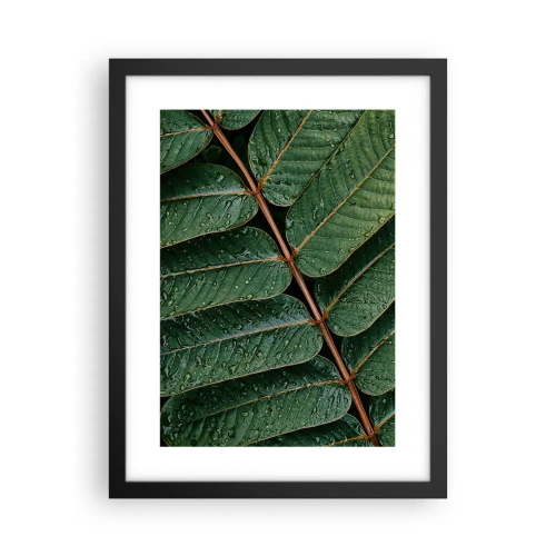 Pôster com moldura preta - Num ritmo verde - 30x40 cm