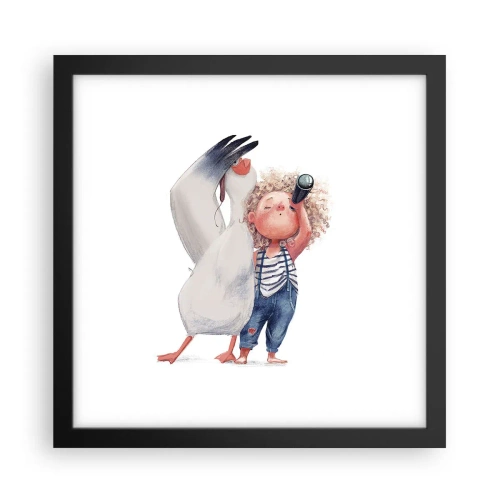 Pôster com moldura preta - O itinerário da grande viagem - 30x30 cm