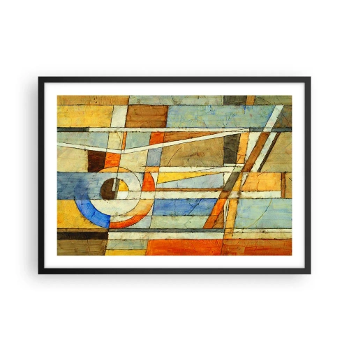 Pôster com moldura preta - Cubismo em construção - 70x50 cm