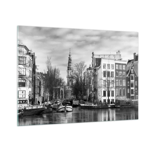 Quadro em vidro - Vibrações de Amsterdã - 100x70 cm
