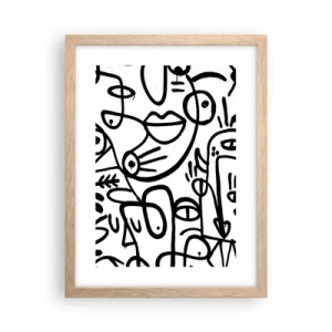 Pôster com moldura de carvalho claro - Rostos e miragens - 30x40 cm