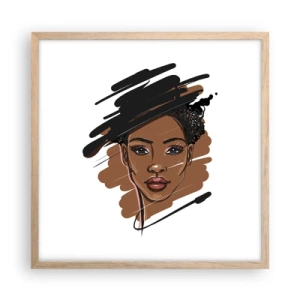 Pôster com moldura de carvalho claro - Doce como chocolate - 50x50 cm